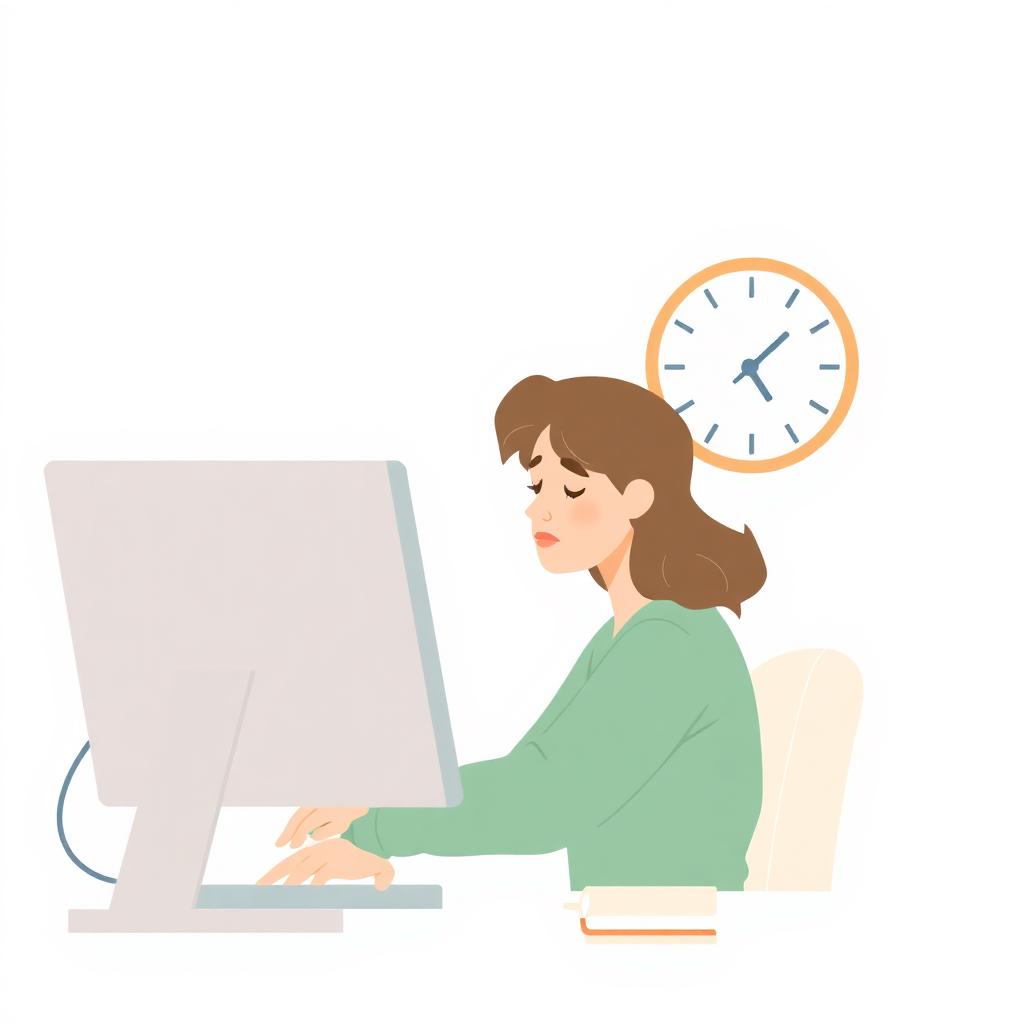 Personne fatiguée après une longue journée devant l'ordinateur